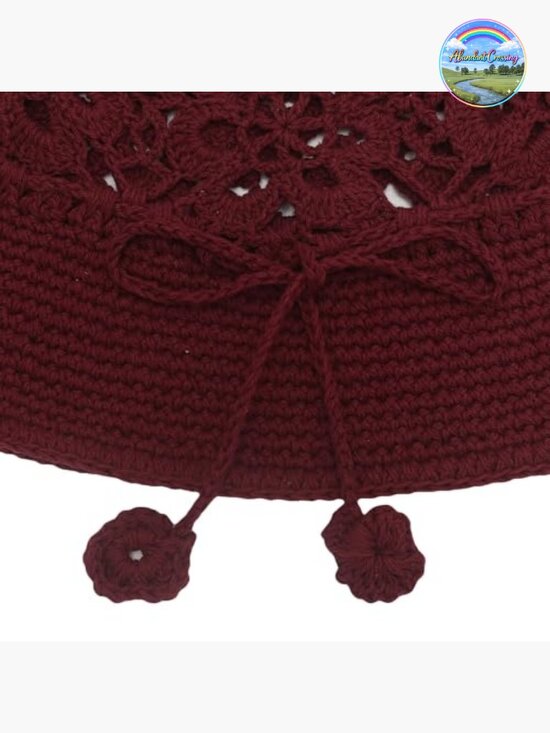 Handmade Crochet Knit Bucket Hat Cotton Floral Summer main image 5